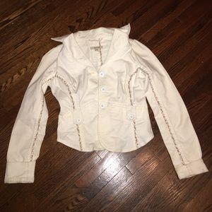 Free People White Denim Jacket